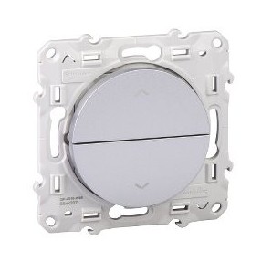 Pulsador de persianas Odace Plata SCHNEIDER S530207