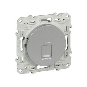 Toma RJ45 Categoria 5e UTP Odace Plata SCHNEIDER S530471