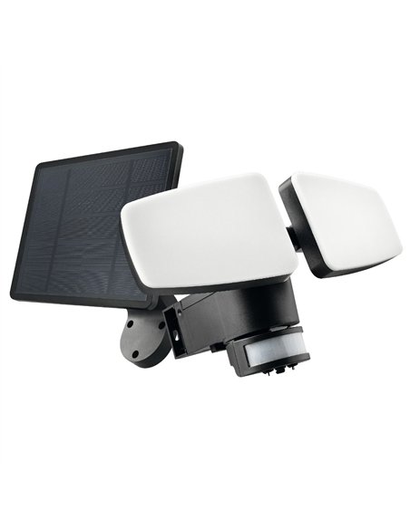 Applique murale LED solaire double orientable (12W 3CCT 1200lm) IP54 25,2x9,2cm coloris noir et blanc