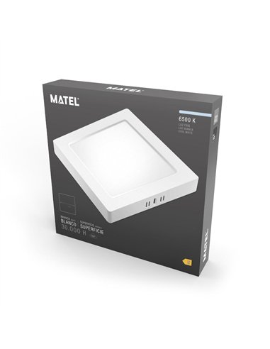 Square surface mounted LED downlight (24W 6500K 2640lm) IP20 28.5x28.5cm white