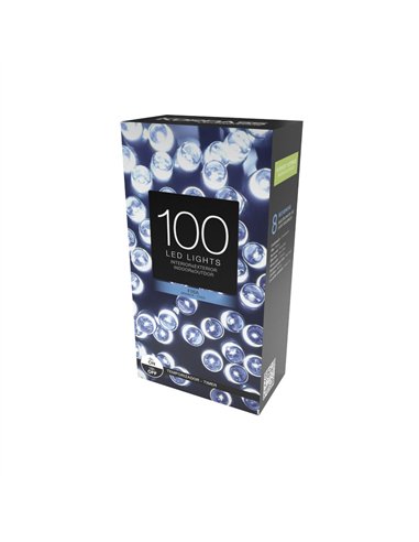 String light with 8 modes of 100 LEDs (11m) 6500K 3xAA IP44