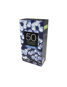 Guirlanda com 8 modos de 50 LEDs (4,5m) 6500K 3xAA IP44 2