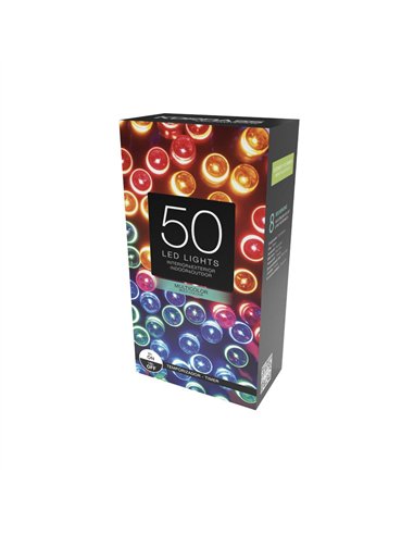 Guirnalda con 8 modos de 50 LEDs (4,5m) RGB 3xAA IP44