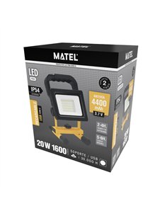 Wiederaufladbarer rotierender LED-Projektor mit 2 Lichtmodi und Unterstützung (20 W, 6400 K, 1600 lm), IP54, 13 x 21 x 12 cm 2