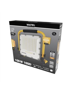 Wiederaufladbarer, faltbarer LED-Projektor mit 4 Lichtmodi (100 W, 6400 K, 1000 lm), IP65, 26 x 32 x 6 cm 2