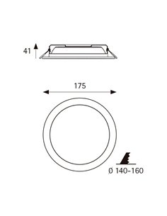 Downlight LED redondo empotrable “PRO Professional LED” (12W 6000K 1560lm) IP44 Ø17,5x4,1cm color blanco 2