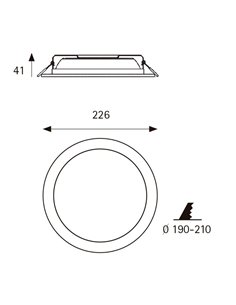 Downlight LED redondo empotrable “PRO Professional LED” (20W 4000K 1560lm) IP44 Ø22,6x4,1cm color blanco 2