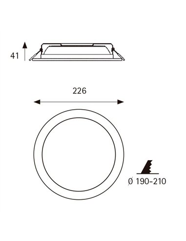 Downlight LED redondo empotrable “PRO Professional LED” (20W 4000K 1560lm) IP44 Ø22,6x4,1cm color blanco