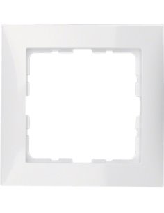 Marco para mecanismo de 1 elemento de la serie “Berker S1” IP20 80,5x80,5x9,5mm color blanco polar
