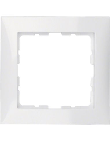 Marco para mecanismo de 1 elemento de la serie “Berker S1” IP20 80,5x80,5x9,5mm color blanco polar
