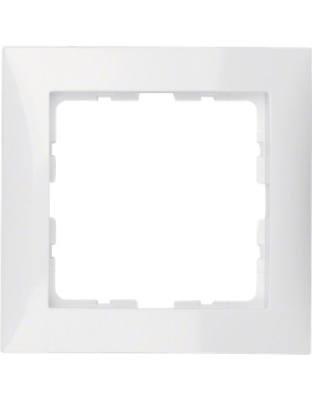 Marco para mecanismo de 1 elemento de la serie “Berker S1” IP20 80,5x80,5x9,5mm color blanco polar