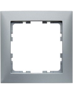 Marco para mecanismo de 1 elemento de la serie “Berker S1” IP20 80,5x80,5x9,5mm color aluminio mate