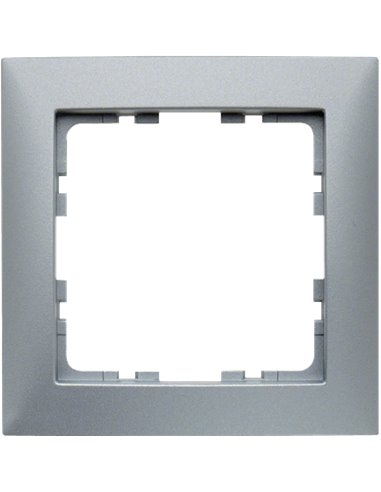 Marco para mecanismo de 1 elemento de la serie “Berker S1” IP20 80,5x80,5x9,5mm color aluminio mate