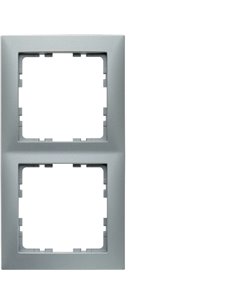 Marco para mecanismo de 2 elementos de la serie “Berker S1” IP20 80,5x151,5x9,5mm color aluminio mate