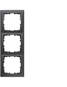 Marco para mecanismo de 3 elementos de la serie “Berker S1” IP20 80,5x223x9,5mm color antracita mate