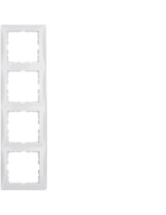Marco para mecanismo de 4 elementos de la serie “Berker S1” IP20 80,5x294x9,5mm color blanco polar