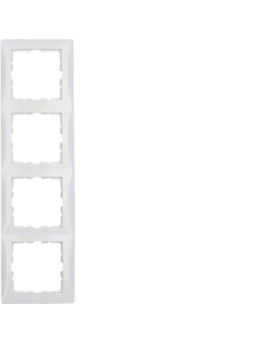 Marco para mecanismo de 4 elementos de la serie “Berker S1” IP20 80,5x294x9,5mm color blanco polar