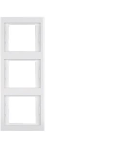 Marco para mecanismo de 3 elementos de la serie “Berker K1” IP20 8,7x22,2x1cm color blanco polar