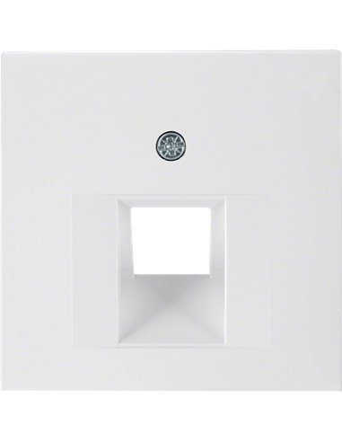 Placa central con una toma para teléfono/red compatible con distintas series de HAGER IP20 5,5x5,5x1,7cm color blanco polar