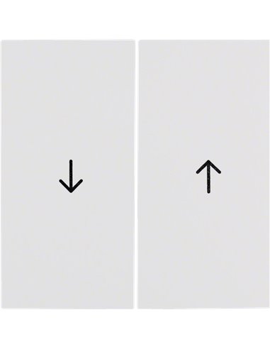 Tecla doble para persianas con flechas impresas compatible con distintas series de HAGER IP20 color blanco polar