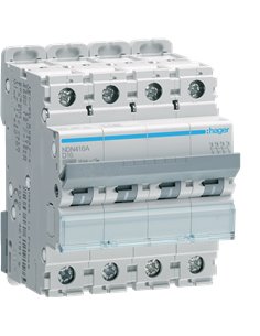 Interruptor automático magnetotérmico de la serie “N” con 4 módulos (11,08W 16A 10/15kA) IP20 8,3x7x7cm
