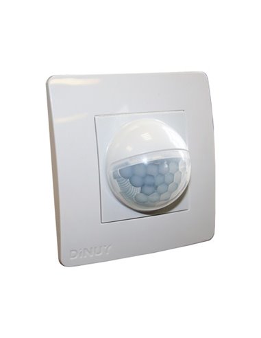 Detector PIR 200º para caja universal para caja de mecanismo de 2 hilos (200W 100lm 230V) IP40 8x8x4cm color blanco