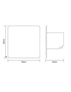 2-wire timed touch switch with claws IP20 8x8x4,5cm white color 2