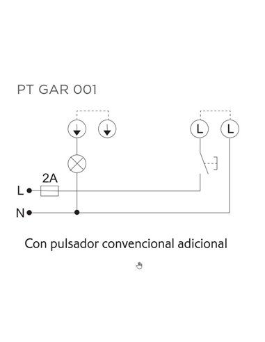 2-wire timed touch switch with claws IP20 8x8x4,5cm white color