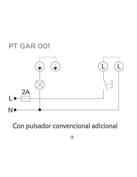 2-wire timed touch switch with claws IP20 8x8x4,5cm white color