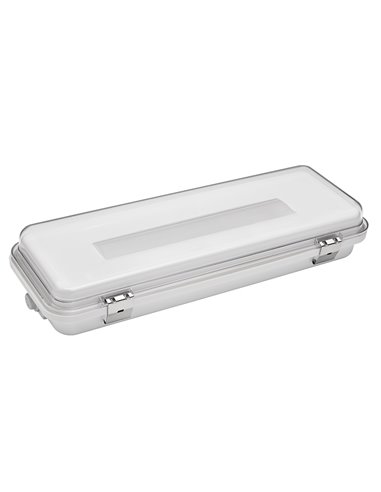 Luce di emergenza LED “ermetica” da superficie stagna (0,6W 5700K 170lm) IP65/IK10 36x13x7cm colore bianco