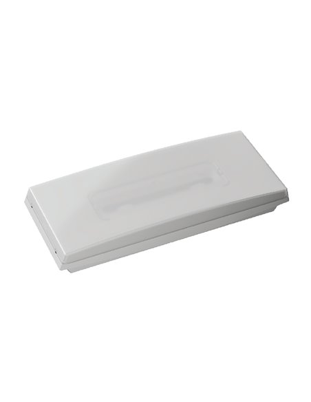 Éclairage de secours LED en surface «GS» (0,4W 5700K 70lm) IP44/IK07 25,2x10x4cm couleur blanche