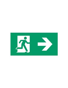 Emergency exit indication sign on the right compatible with different series of the Normalux brand IP44 23x11cm