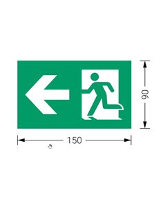 Rótulo de indicación de salida de emergencia a la izquierda compatible con diferentes series de la marca Normalux IP44 23x11cm 2