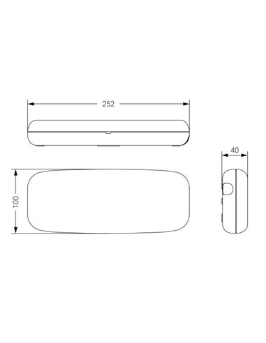 Luz LED de emergencia “Stylo” de superficie (1W 5700K 115lm) IP44/IK04 25,2x10x4cm color blanco