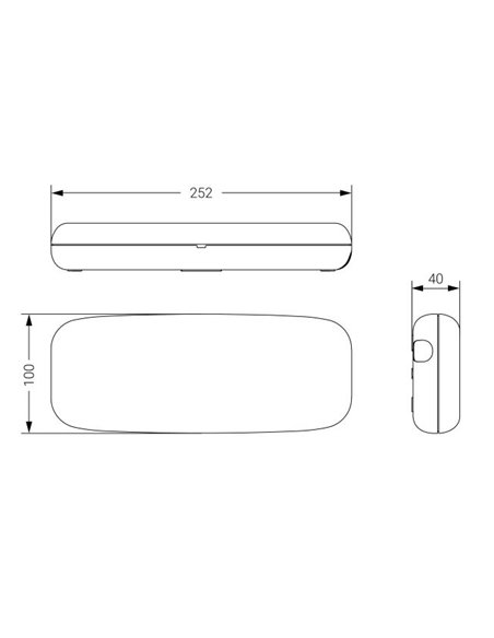 “Stylo” surface-mounted emergency LED light (1W 5700K 320lm) IP44/IK04 25,2x10x4cm white