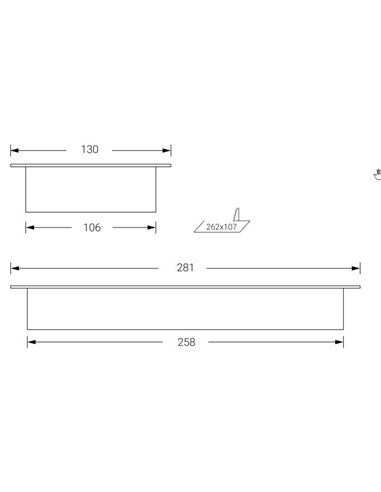 “Stylo” series recessed frame IP44/IK09 28x13cm white