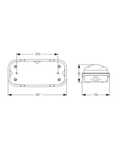 Caja envolvente estanca para luz de emergencia “Stylo” IP65/IK10 28,7x13,4x8,6cm color blanco 2