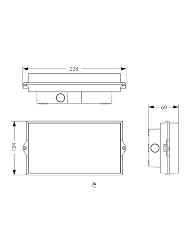 Wasserdichtes Gehäuse für „Smart“-Notlicht IP65/IK10 23,8x12,4x6,9cm weiße Farbe