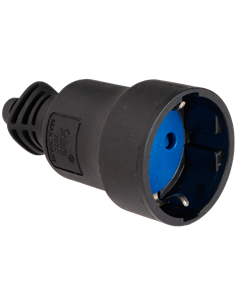 Mobile base 2P+TT (16A 250V) IP20 Ø4,5x9,1cm black and blue