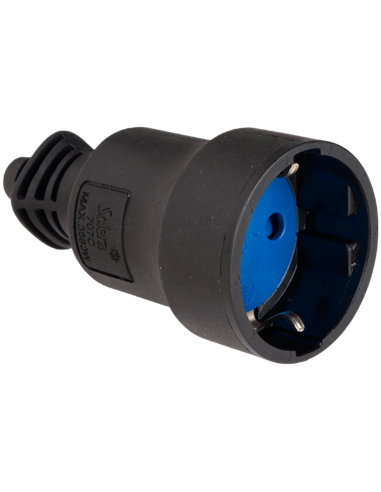 Base mobile 2P+TT (16A 250V) IP20 Ø4,5x9,1cm colore nero e blu