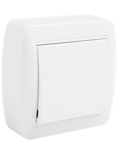 Surface mounted wall switch (10A 250V) IP20 7,2x7,4x2,8cm white