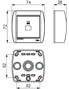 “RJ45” data socket halogen-free, category 6, surface-mounted, IP40, 7,2x7,4x2,8cm white 2