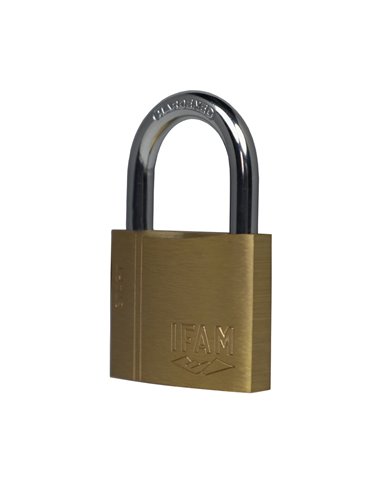 Candado de arco normal “40mm SR40” para llave de serreta fabricado en acero templado y cromado (incluye llaves)