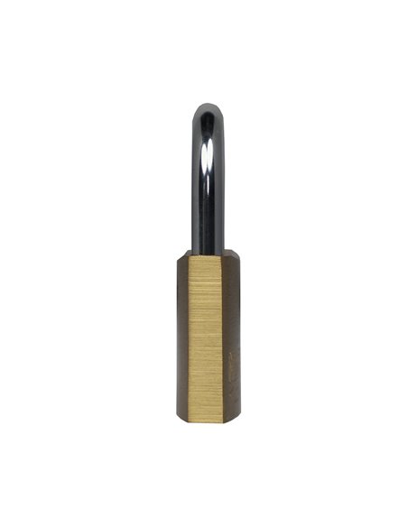 Candado de arco normal “40mm SR40” para llave de serreta fabricado en acero templado y cromado (incluye llaves)