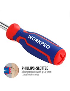 “6 in 1” screwdriver with different tips made of chrome steel and rubber 2