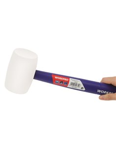 Maza de goma resistente homologada con mango ligero de polipropileno color blanco (450g) 2