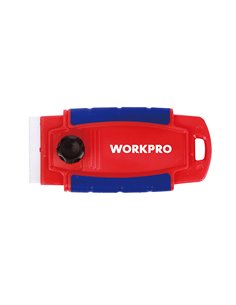 Lightweight retractable blade scraper for single edge blades blue and red 2