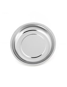 Rundes magnetisches Metalltablett Ø14,8x2,4x3,8cm aus chromfarbenem Edelstahl 2