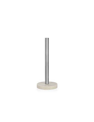 PORTARROLLO, INOX CON BASE DE RESINA BEIGE, Ø 13,5 x 33 cm