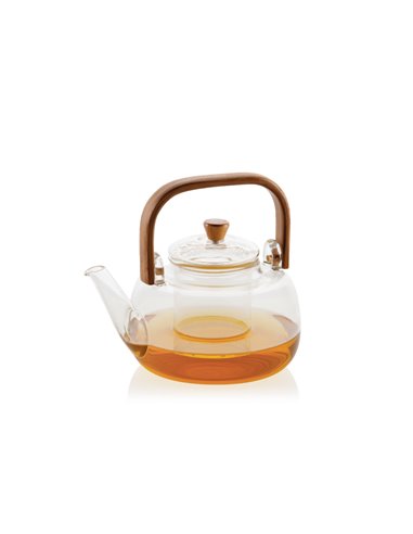 TETERA, VIDRIO, ASA BAMBÚ, 1l